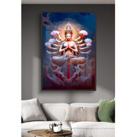 Tranh Phật Mẫu Chuẩn Đề  Bồ Tát Chuẩn Đề  Tranh Tráng Gương Treo Tường Trang Trí Phòng Khách Phòng Thờ Làm Quà Tặng