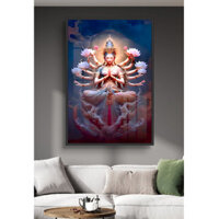 Tranh Phật Mẫu Chuẩn Đề - Bồ Tát Chuẩn Đề - Tranh Tráng Gương Treo Tường Trang Trí Phòng Khách, Phòng Thờ Làm Quà Tặng