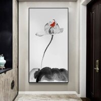 Tranh phật pháp chú tiểu ngồi thiền tranh treo tường in canvas treo phòng khách Decor Tường