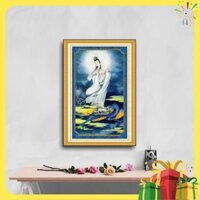 Tranh Phật Quan Âm Bồ Tát cưỡi rồng W637