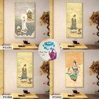 Tranh Phật  QUÁN ÂM VÀ TIỂU ĐỒNG TỬ (II) - Chất liệu tráng gương Laminate Tpdecor 10558