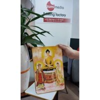 Tranh phật thích ca, gỗ gương siêu bóng cỡ 20x30
