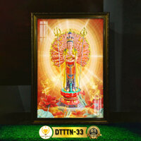 Tranh Phật Thiên Thủ Thiên Nhãn Có Đèn CHÂN THIỆN MỸ, Trang Trí Bàn Thờ Treo Tường, Phòng Thờ DTTTN-33