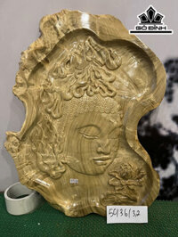 Tranh Phật Tổ Gỗ Nu Nghiến Cao 50 Ngang 36 Sâu 3,2 (cm)