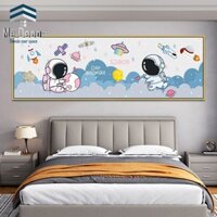 Tranh phi hành gia treo tường phòng khách trang trí phòng ngủ decor nội thất phòng bé trai gái khung nhôm tráng gương