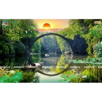 Tranh phong cảnh 3D dán trang trí tường