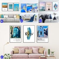 Tranh Phong Cảnh Biển Siêu Xinh, Bộ 3 Tranh Canvas Treo Tường Nhà Trang Trí Nội Thất Mát Mẻ, Tranh Thư Giãn Treo Tường