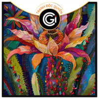 Tranh phong thủy hoa xương rồng, tranh treo tường, tranh dán tường in canvas. CGI - 529