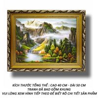 Tranh Phong Thủy - Tựa Sơn Hướng Thủy 80 - Tranh Minh Hiền (KHUNG GỖ - 40 x 50 cm)