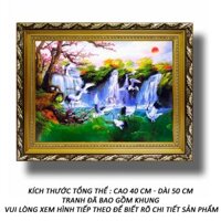 Tranh Phong Thủy - Tùng Hạc Niên Niên 83 - Tranh Minh Hiền (KHUNG GỖ - 40 x 50 cm)