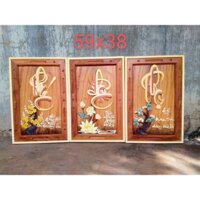 Tranh phúc Lộc thọ gỗ cate