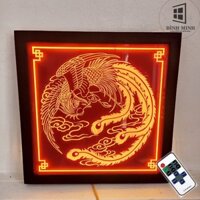 Tranh phượng hoàng lửa ( có đèn led phát sáng )