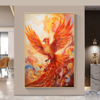 Tranh phượng hoàng lửa treo tường tranh Decor Quán Nước/ Spa/ Cafe/ Trang Trí Khách Sạn/ Nhà Nghỉ