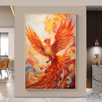 Tranh phượng hoàng lửa treo tường tranh Decor Quán Nước/ Spa/ Cafe/ Trang Trí Khách Sạn/ Nhà Nghỉ