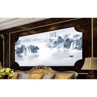 TRANH PVC TRÁNG GƯƠNG ỐP TƯỜNG - MẪU SƠN THỦY HỮU TÌNH