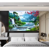 TRANH PVC TRÁNG GƯƠNG ỐP TƯỜNG - MẪU SƠN THỦY HỮU TÌNH