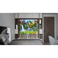 TRANH PVC TRÁNG GƯƠNG ỐP TƯỜNG - MẪU SƠN THỦY HỮU TÌNH