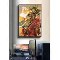 Tranh Quan Công - Quan Vân Trường - Tráng Gương Treo Tường Trang Trí Phòng Khách, Phòng Ngủ, Không Gian Làm Việc