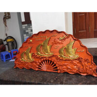 Tranh quạt gỗ hương treo tường rộng 120cm : phu thê viên mãn , thuật buồm xuôi gió , long phụng , bát mã , đồng quê .