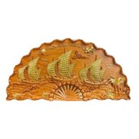 Tranh quạt gỗ treo tường- TQG Thuật buồm xuôi gio