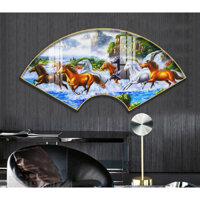 Tranh Quạt Tráng Gương Cao Cấp Mã Đáo Thành Công Treo Tường Công Ty, Văn Phòng OHA Decor