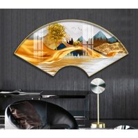 Tranh Quạt Tráng Gương Cao Cấp Chủ Đề Thiên Nhiên Trang Trí Văn Phòng, Nhà Cửa OHA Decor