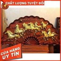 Tranh quạt, tranh gỗ treo tường bát mã, tư linh, thuận buồm gỗ hương dát vàng