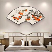Tranh quạt treo tường cao cấp, tranh trang trí phòng trà đạo, tranh phòng khách, tranh phòng làm việc by Printek
