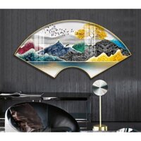 Tranh Quạt Treo Tường Cao Cấp, Tranh Tráng Gương 5D Chất Lượng Cao, Chống Xước Chống Bám Vân Tay