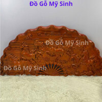 Tranh quạt treo tường Mã đáo thành công gỗ hương đỏ nguyên khối trang trí phòng khách. Đồ gỗ Mỹ Sinh