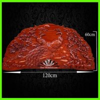Tranh quạt treo tường trạm chim công trang trí 120 rộng 60 dày 5cm
