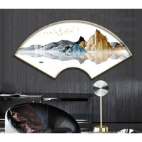 Tranh Quạt Treo Tường Tráng Gương Cao Cấp Chủ Đề Thiên Nhiên Quà Tân Gia OHA Decor