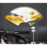 Tranh Quạt Treo Tường Tráng Gương Cao Cấp Chủ Đề Phong Cảnh Trang Trí Phòng Khách, Ngủ, Bếp OHA Decor