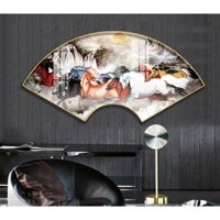 Tranh Quạt Treo Tường Tráng Gương Cao Cấp Mã Đáo Thành Công Trang Trí Nhà Cửa OHA Decor