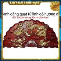 Tranh quạt treo tường - tranh tứ linh - gỗ hương nam phi