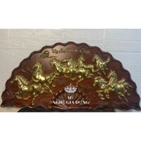 Tranh quạt treo tường  tranh mã đáo thành công treo tường trang trí nhà cửa gỗ hương