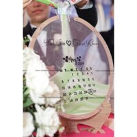 Tranh Rót Cát đám cưới ,Tranh ký tên, Tranh 2 trong 1 hình tròn T328|Thao Wedding EST2018