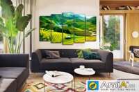 Tranh ruộng bậc thang ghép bộ hiện đại amia 1614