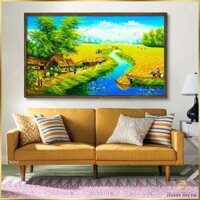 Tranh Ruộng Lúa Vàng Bên Bờ Đê S6265