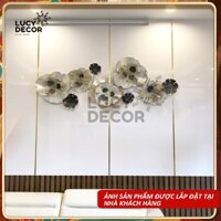Tranh sắt treo tường hoa mai trắng nghệ thuật decor cỡ lớn trang trí phòng sang trọng phong cách Châu Âu mã A1026B