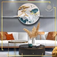 Tranh sắt treo tường nghệ thuật, trang decor trang trí hoa xanh cao cấp - PD07