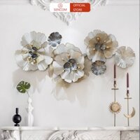 Tranh sắt treo tường nghệ thuật, trang decor trang trí hoa mai trắng cao cấp - A2025