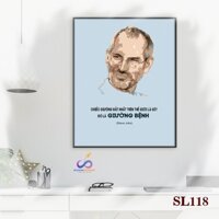 Tranh slogan động lực trang trí văn phòng - Chiếc giường đắt nhất trên thế giới (Steve Jobs) - SL118