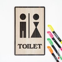 [Tranh Slogan Văn Phòng] Bang gỗ toilet hình chữ nhật dán tường SAN-TL19