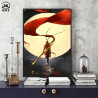 tranh số hoá DIY The Great Sage Trở lại Monkey King Anime Vẽ tay Tô màu Phòng khách Nghiên cứu Trang trí Tranh