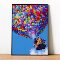 ✅Tranh số hóa Ngôi nhà bong bóng đã căng khung 40x50cm