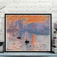 tranh số hoá Tự làm phòng khách trừu tượng người nổi tiếng bức tranh kỹ thuật số màu vẽ tay ấn về mặt trời mọc Monet1