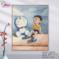 Tranh số hoá tự tô màu theo số Gam HH0124B Tranh hoạt hình Anime Doremon và Nobita có khung