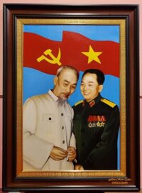 Tranh sơn dầu-Bác Hồ & Bác Giáp-S203