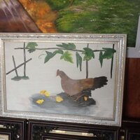 Tranh sơn dầu đàn gà